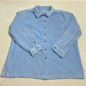L.L. Bean Comfort Corduroy Women’s Button Up Short Light Blue